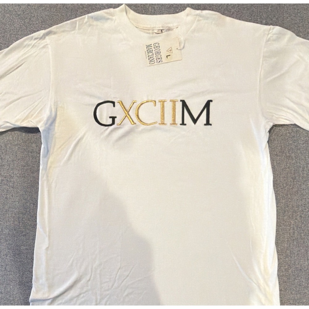 Georges Marciano Unisex White Graphic Print Embroidered Logo T-Shirt L
